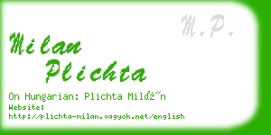 milan plichta business card